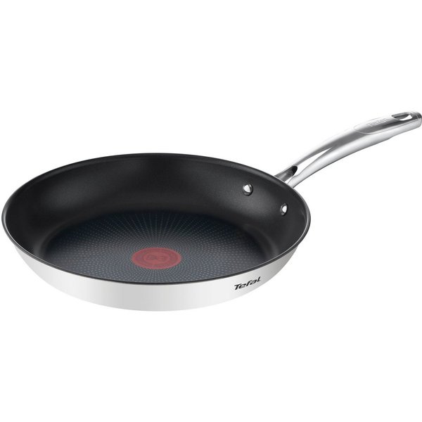 Tefal Bratpfanne Duetto+, langlebige Antihaftversiegelung, Thermo-Signal, Edelstahl, Premium Edelstahl, Induktionspfanne, für alle Herdarten geeignet