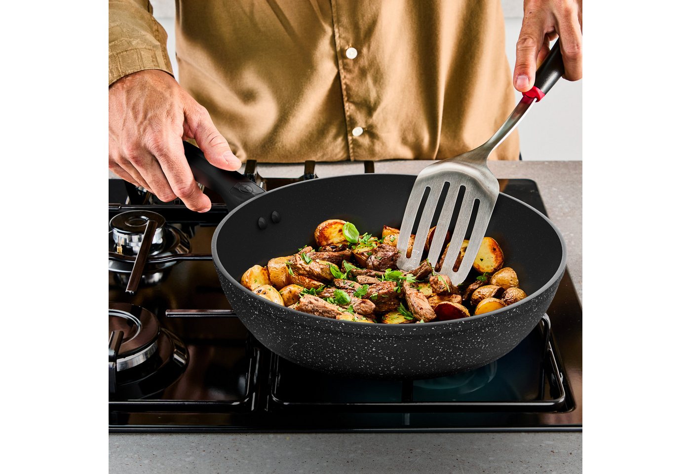 Tefal Bratpfanne Excell'Cook, Aluminium (1-tlg), leistungsstarke Antihaftbeschichtung, Induktion, metallspatelsicher – Bild 5 von 5
