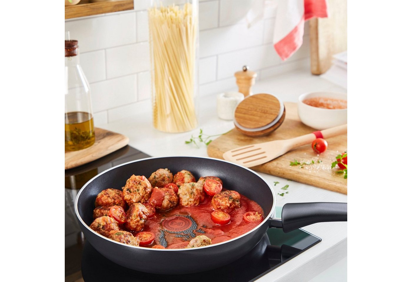 Tefal Bratpfanne Generous Cook, Aluminium (1-tlg), Thermo-Signal-Temperaturanzeiger, Induktion – Bild 5 von 5