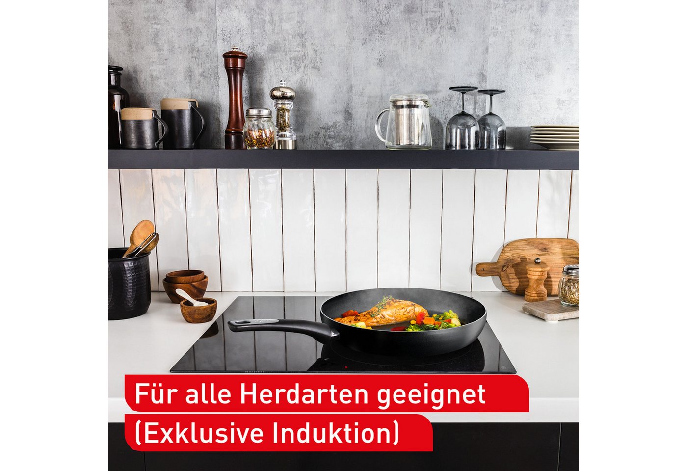 Tefal Bratpfanne Hard Titanium Essential, Titanium Antihaftversiegelung, Aluminium, kompatibel mit Gas-/Elektro-/Keramikherden, nicht induktionsgeeignet – Bild 5 von 5