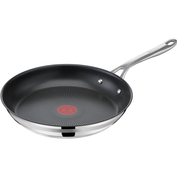 Tefal Bratpfanne Jamie Oliver Cook Smart, Pfanne Induktion mit Antihaftversiegelung, Edelstahl, Thermo-Signal bei idealer Bratttemperatur, für alle Herdarten ge