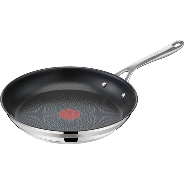 Tefal Bratpfanne Jamie Oliver Cook Smart, Pfanne Induktion mit Antihaftversiegelung, Edelstahl, Thermo-Signal bei idealer Bratttemperatur, für alle Herdarten ge