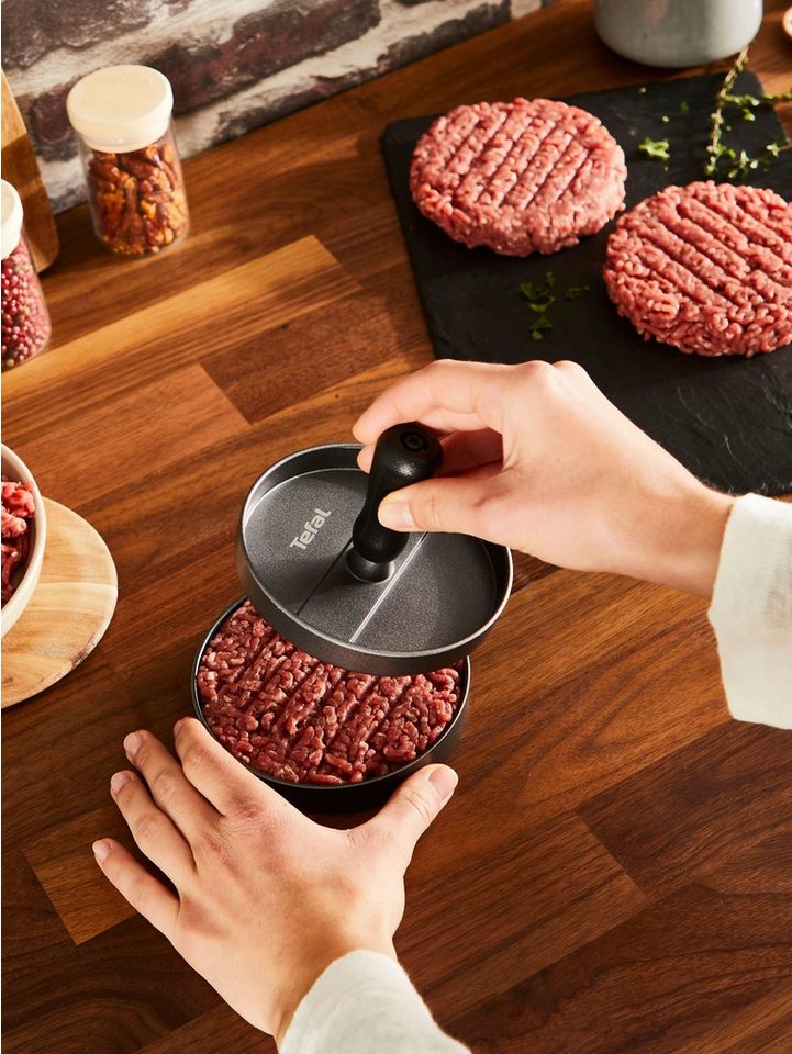 Tefal Burgerpresse K18511, Aluminiumguss, (Hamburger-Presse) für perfekte Fleisch-, Fisch- & Veggie-Burger – Bild 4 von 5
