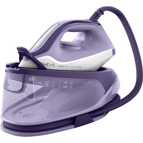 Tefal Dampfbügelstation Power Pro Compact 200, 1700 ml Wassertank, 2400 W, 120 g/min Dampfmenge, 370 g/min Dampfstoß, 1,7 L Wassertank