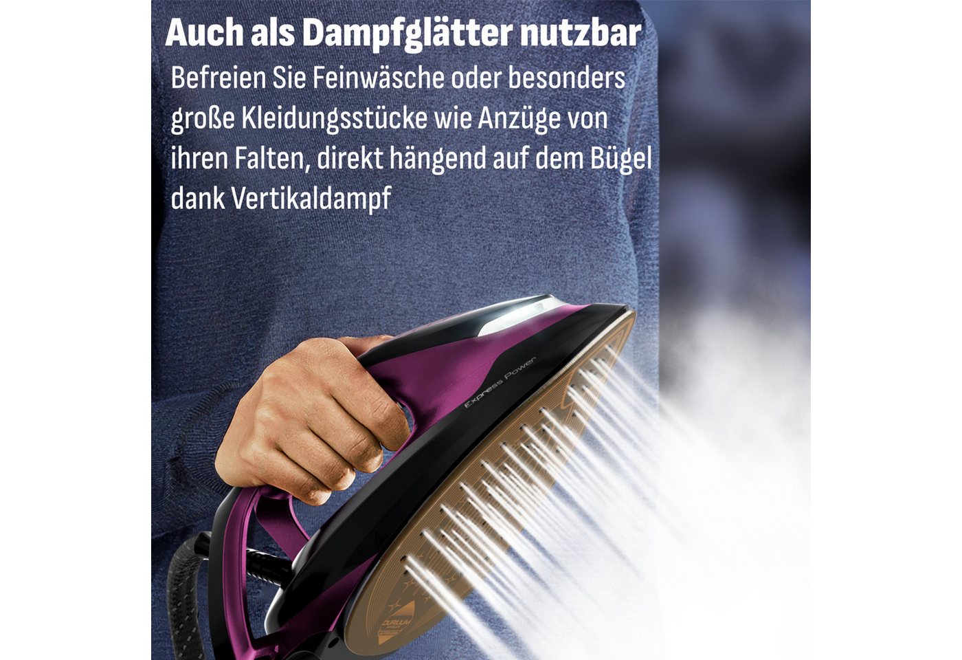 Tefal Dampfbügelstation SV8152 Express Vision, 1800 ml Wassertank, 480 g/Min. extra Dampfstoß, für alle Textilien, LED an der Spitze – Bild 5 von 5