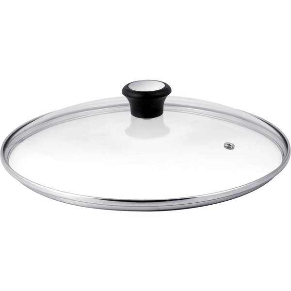Tefal Deckel 280975, wärmeisolierter Griff, Dampfauslassventil, Edelstahlrand, Ø 24 cm