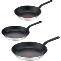 TEFAL Edelstahl-Pfannenset Duetto Bakelite, 3-teilig