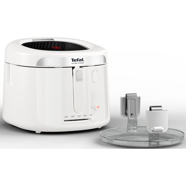 Tefal Fritteuse Filtra Vision, 1,2 kg Fassungsvermögen, bis zu 4 Portionen, 1900 W, extragroßes Sichtfenster für bessere Sicht, Filtersieb, FF2541