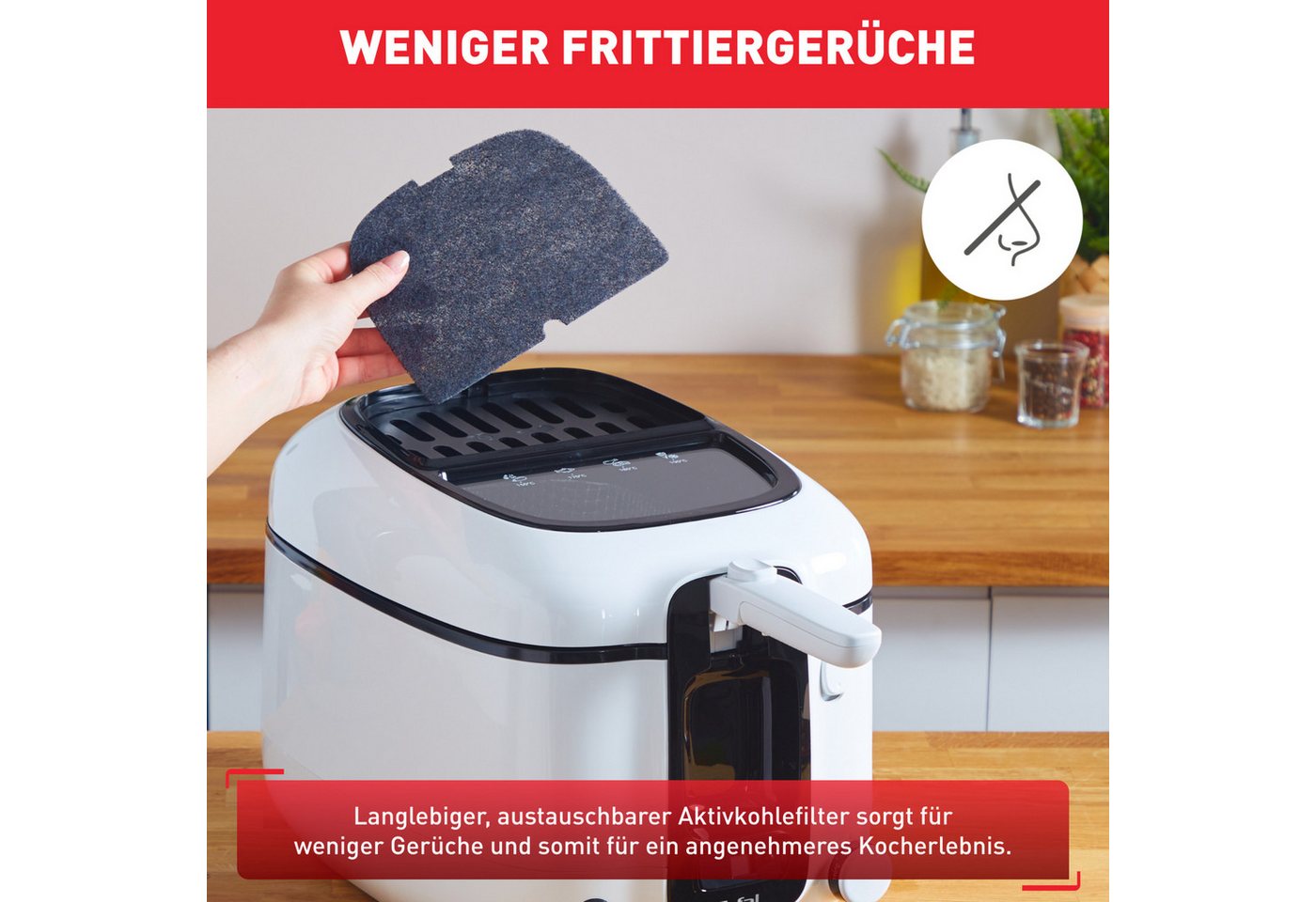 Tefal Fritteuse FR3140 Super Uno, XL Kapaziät, bis zu 6 Personen, weniger Frittiergerüche, 1800 W, Kapazität 2,2 l Öl / 1,5 kg Frittiergut, spülmaschinengeeigne – Bild 5 von 5