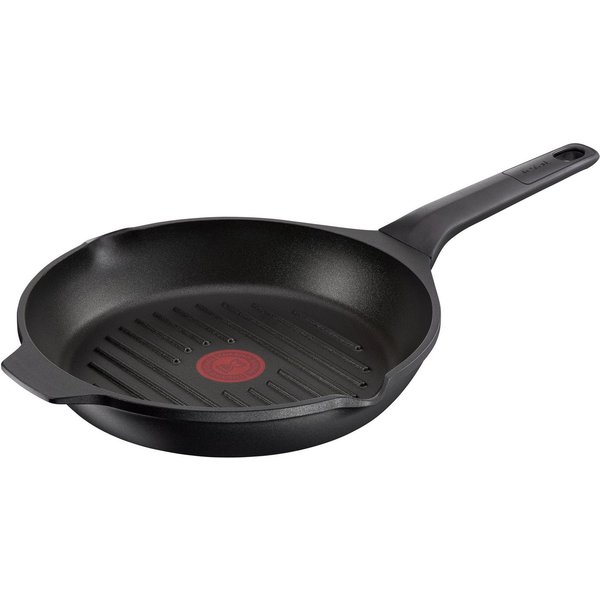 Tefal Grillpfanne Robusto Bratpfanne Induktion mit Antihaftversiegelung, Aluminium (1-tlg), Thermo-Signal bei idealer Brattemperatur, für alle Herdarten geeigne