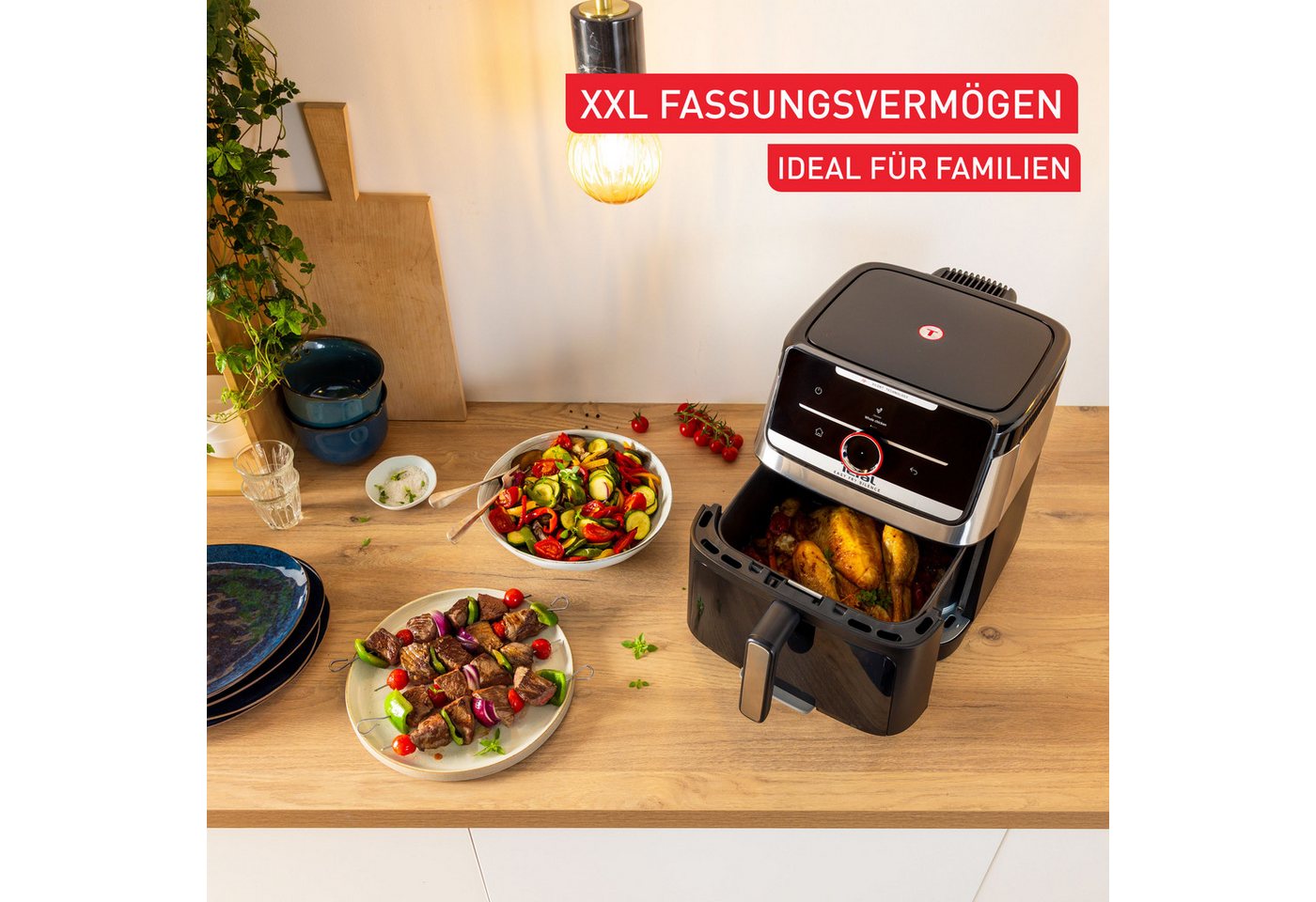 Tefal Heißluftfritteuse Easy Fry Silence, ultra-leise, für bis zu 8 Portionen, Sichtfenster, 1800 W, über 55 voreingestellte Programme, abnehmbares Frontelement – Bild 5 von 5