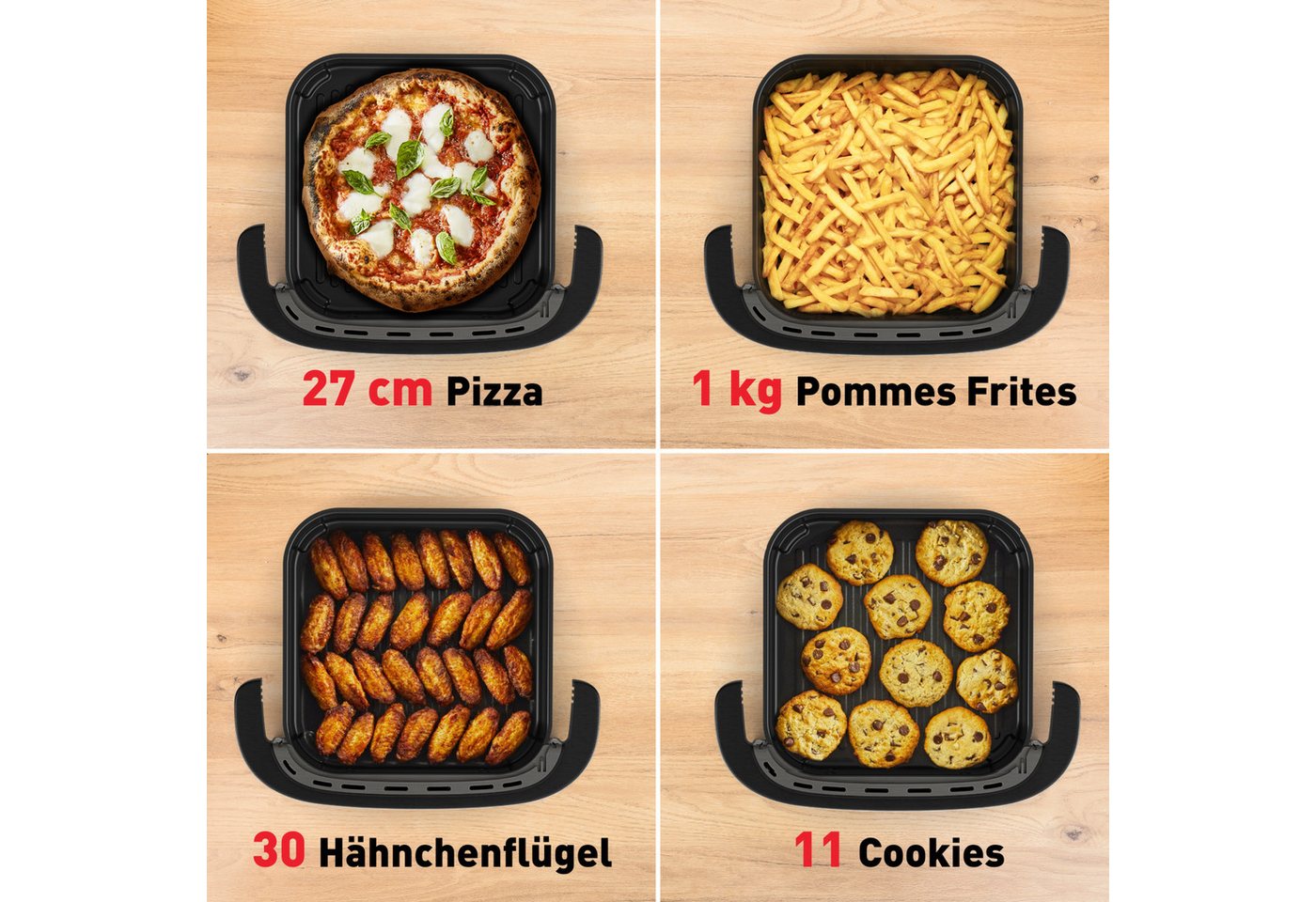 Tefal Heißluftfritteuse Easy Fry XL Surface mit Pizzabackfunktion, kompaktes Design, 2200 W, Extra-Crisp-Technologie, spart Zeit und Energie, Sichtfenster, FW40 – Bild 2 von 5