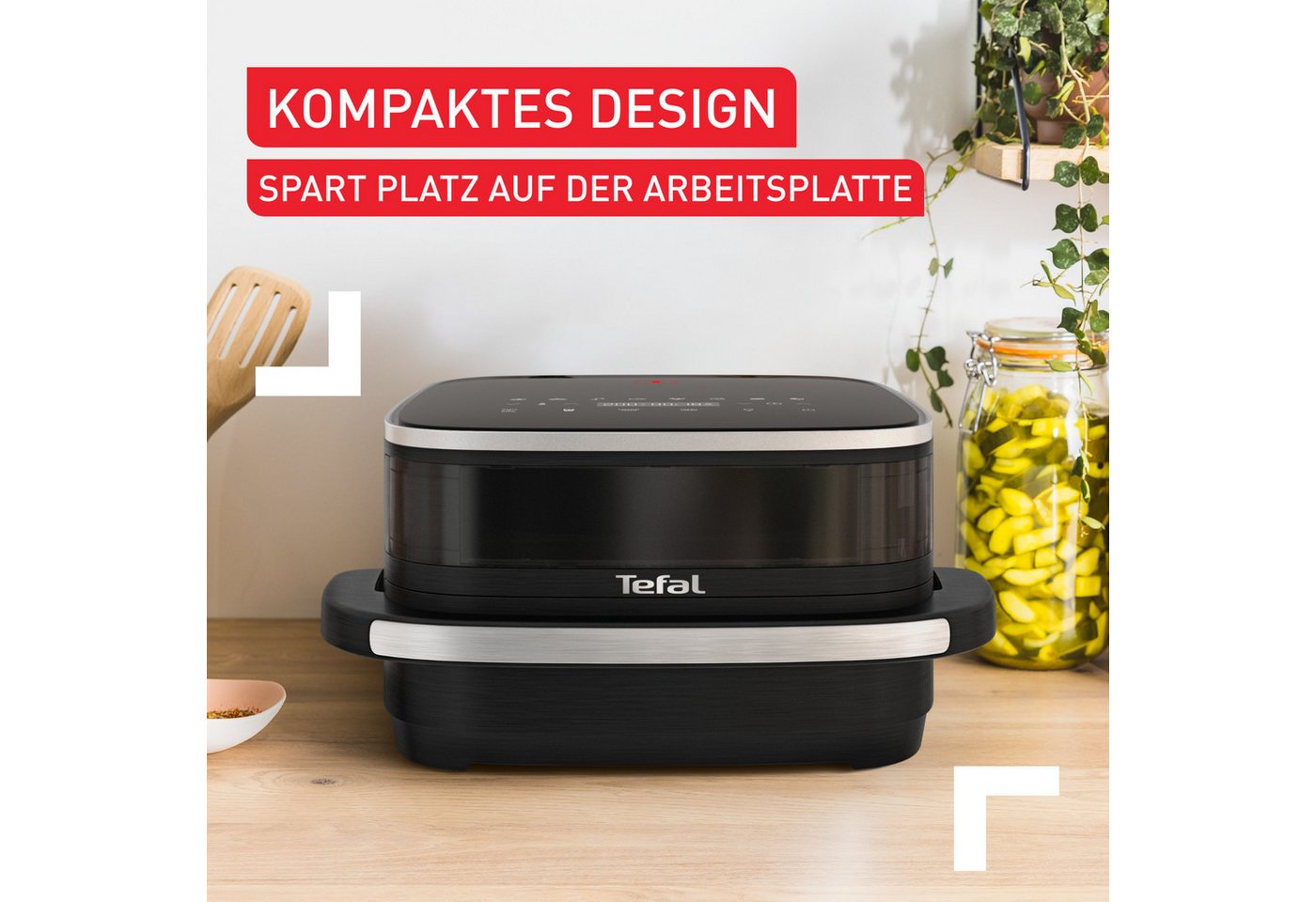 Tefal Heißluftfritteuse Easy Fry XL Surface mit Pizzabackfunktion, kompaktes Design, 2200 W, Extra-Crisp-Technologie, spart Zeit und Energie, Sichtfenster, FW40 – Bild 3 von 5