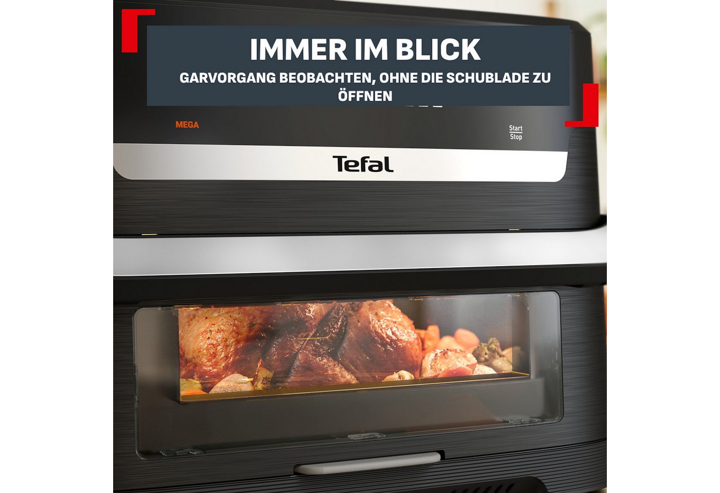 Tefal Heißluftfritteuse Ever Fry Dual Flex, FlexCook Doppelkammer, XXL Fassungsvermögen, 2700 W, XXL Fassungsvermögen, bis zu 4x schneller, bis zu 8 Portionen,  – Bild 4 von 5