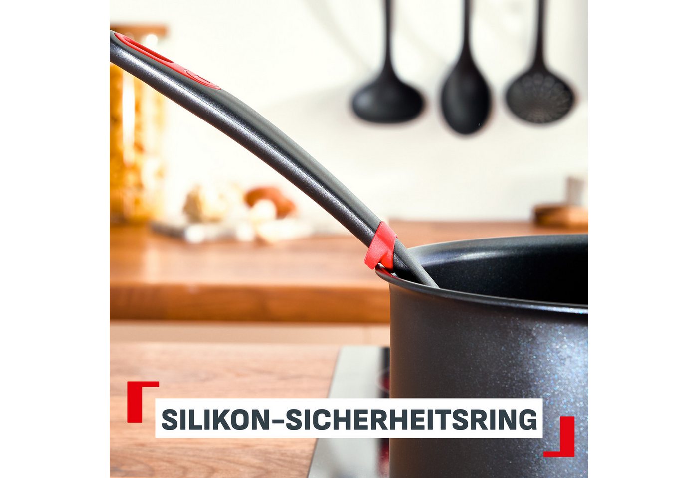 Tefal Kochbesteck-Set Ingenio+ (Set, 4-tlg), Silikon-Sicherheitsring, hitzebeständig bis 230°C, spülmaschinenfest – Bild 3 von 5