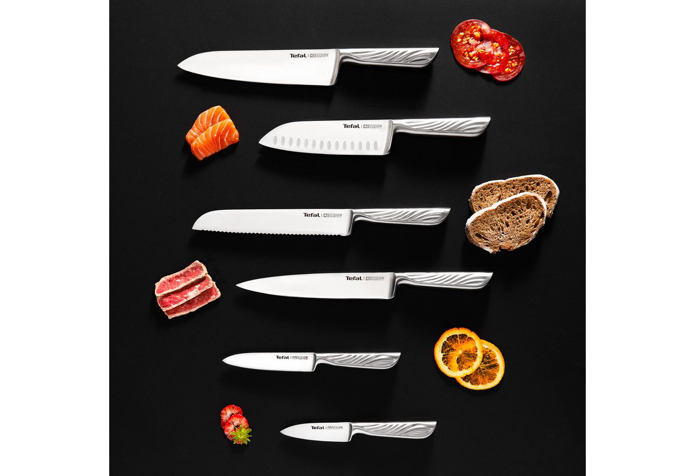 Tefal Kochmesser Precision, 20 cm, 22°-Klingenwinkel, Eishärtungstechnologie, Wellenmuster – Bild 3 von 5