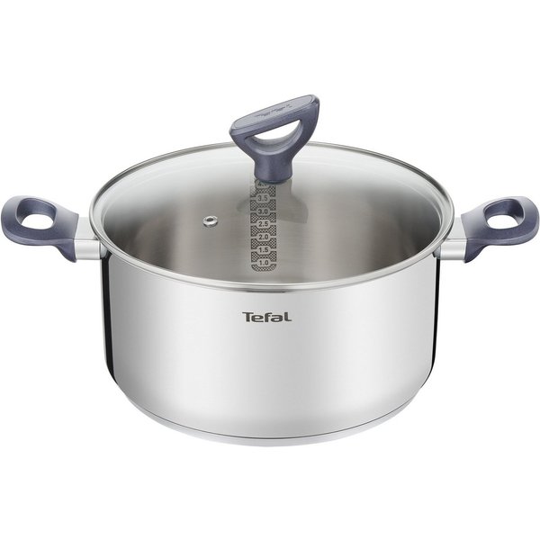 Tefal Kochtopf Daily Cook, Edelstahl, Edelstahl-Topf mit stehendem Deckel,Ausgießer,alle Herdarten,Induktion