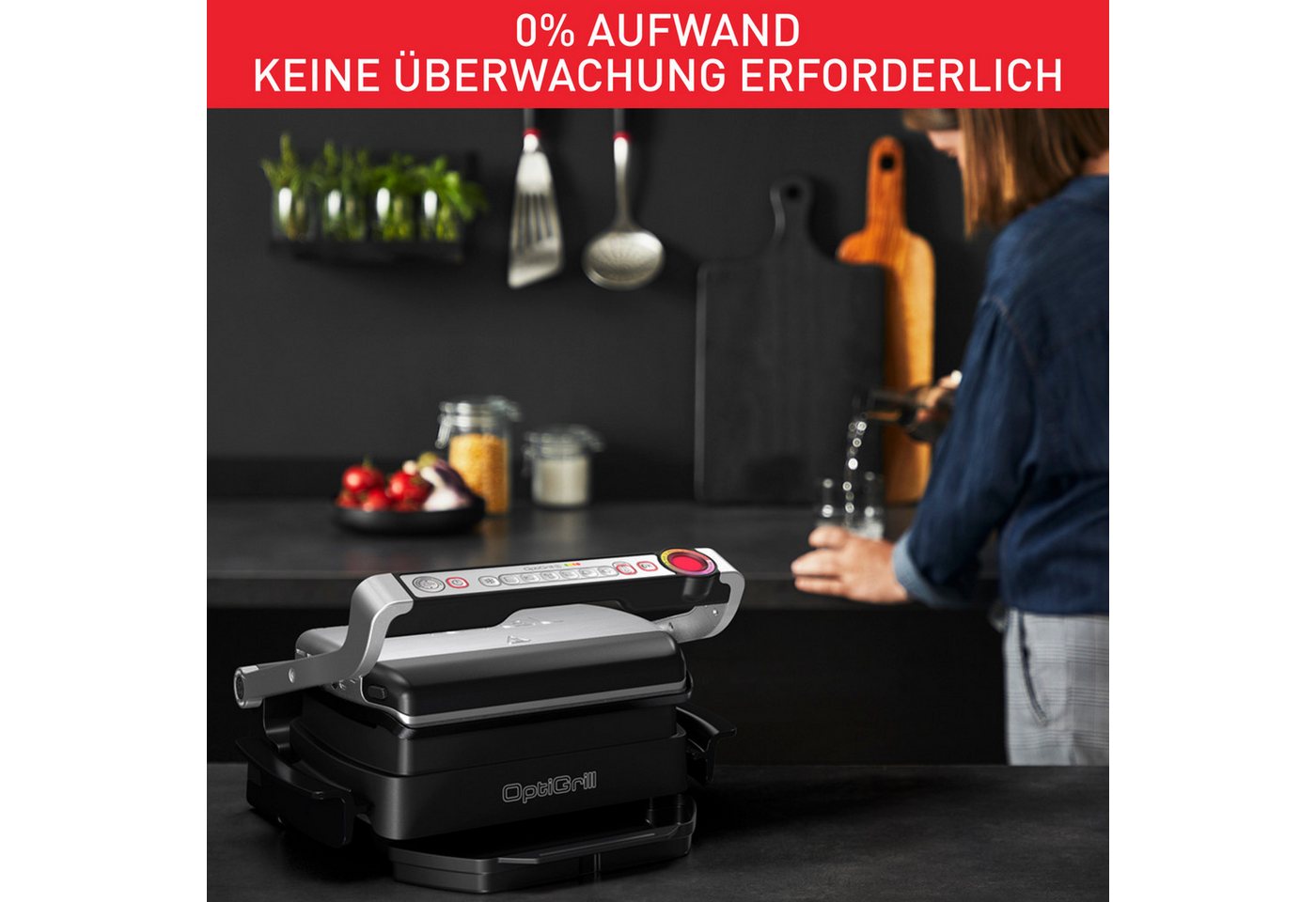 Tefal Kontaktgrill GC714D OptiGrill, 2000 W, + inkl. Snacking & Baking Zubehör – Bild 4 von 5