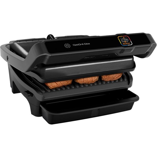 Tefal Kontaktgrill GC7508 OptiGrill Elite, 2000 W, Grillassistent, intuitive Bedienung, 12 voreingestellte Programme