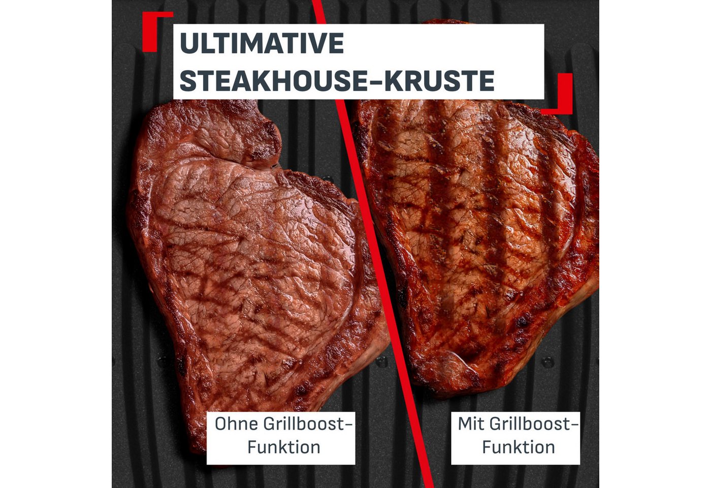 Tefal Kontaktgrill GC750D OptiGrill Elite, 2000 W, 12 Programme, intuitiver Sensor, Grillboost-Funktion, Rezeptbuch App – Bild 5 von 5