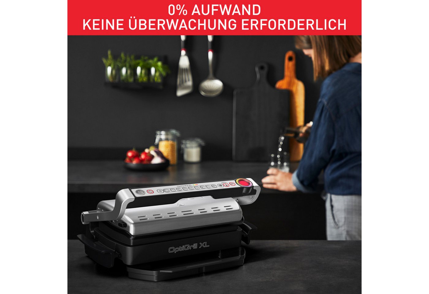 Tefal Kontaktgrill OptiGrill+ XL inkl. Backschale, manueller Modus mit 4 Temperaturen, 2000 W, 9 automatische Kochprogramme, spülmaschinengeeignete Platten, GC7 – Bild 5 von 5