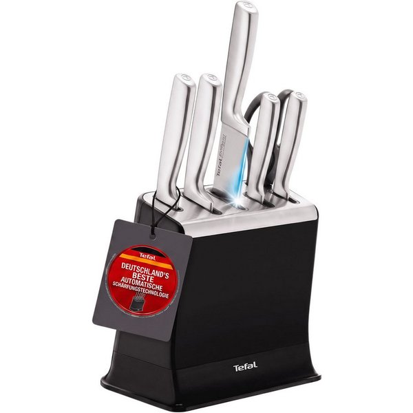 Tefal Messer-Set EverSharp Pro (Set, 7-tlg), selbstschärfender Messerblock, Klingen aus deutschem Edelstahl