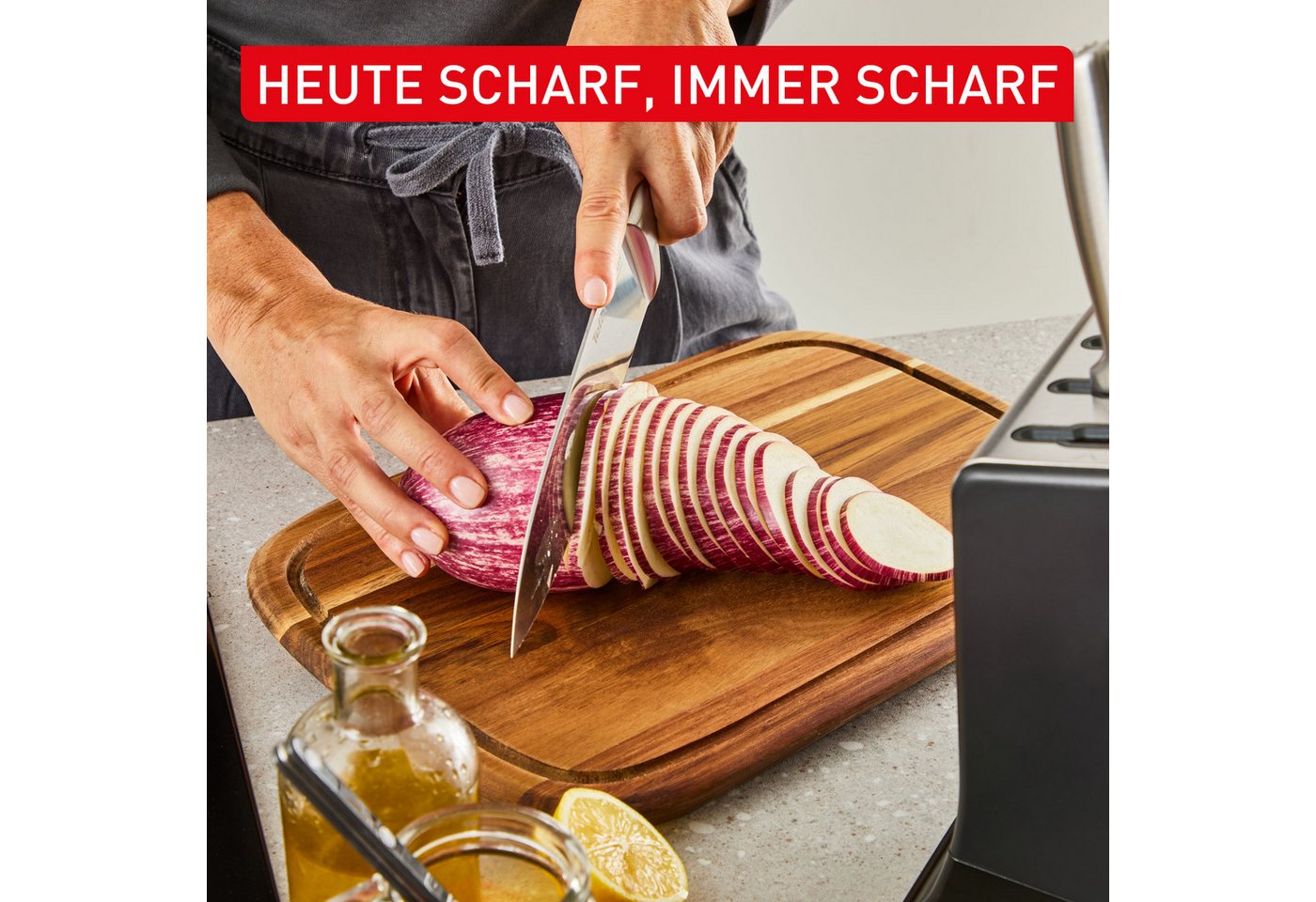 Tefal Messer-Set EverSharp Pro (Set, 7-tlg), selbstschärfender Messerblock, Klingen aus deutschem Edelstahl – Bild 3 von 5