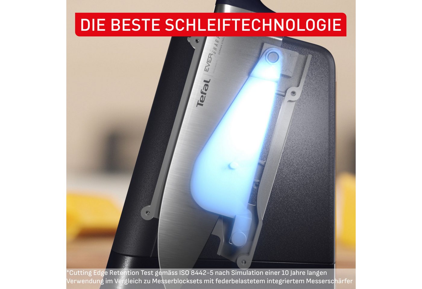 Tefal Messer-Set EverSharp Pro (Set, 7-tlg), selbstschärfender Messerblock, Klingen aus deutschem Edelstahl – Bild 4 von 5