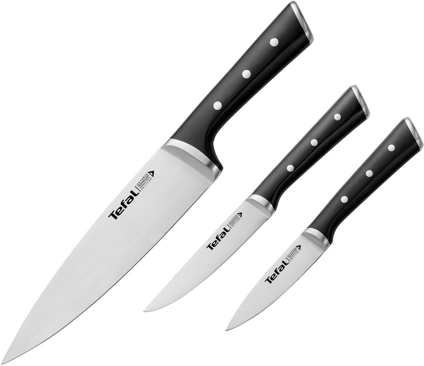 Tefal Messer-Set Ice Force (Set, 3-tlg), 3-tlg. Set, Eishärtungstechnologie, Klinge aus deutschem Edelstahl – Bild 2 von 5