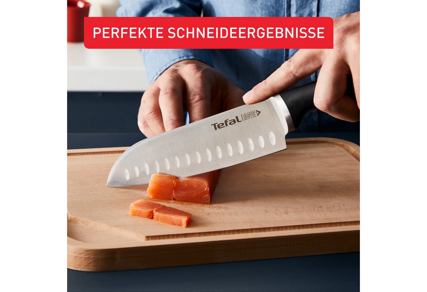 Tefal Messer-Set Ice Force (Set, 3-tlg), 3-tlg. Set, Eishärtungstechnologie, Klinge aus deutschem Edelstahl – Bild 4 von 5