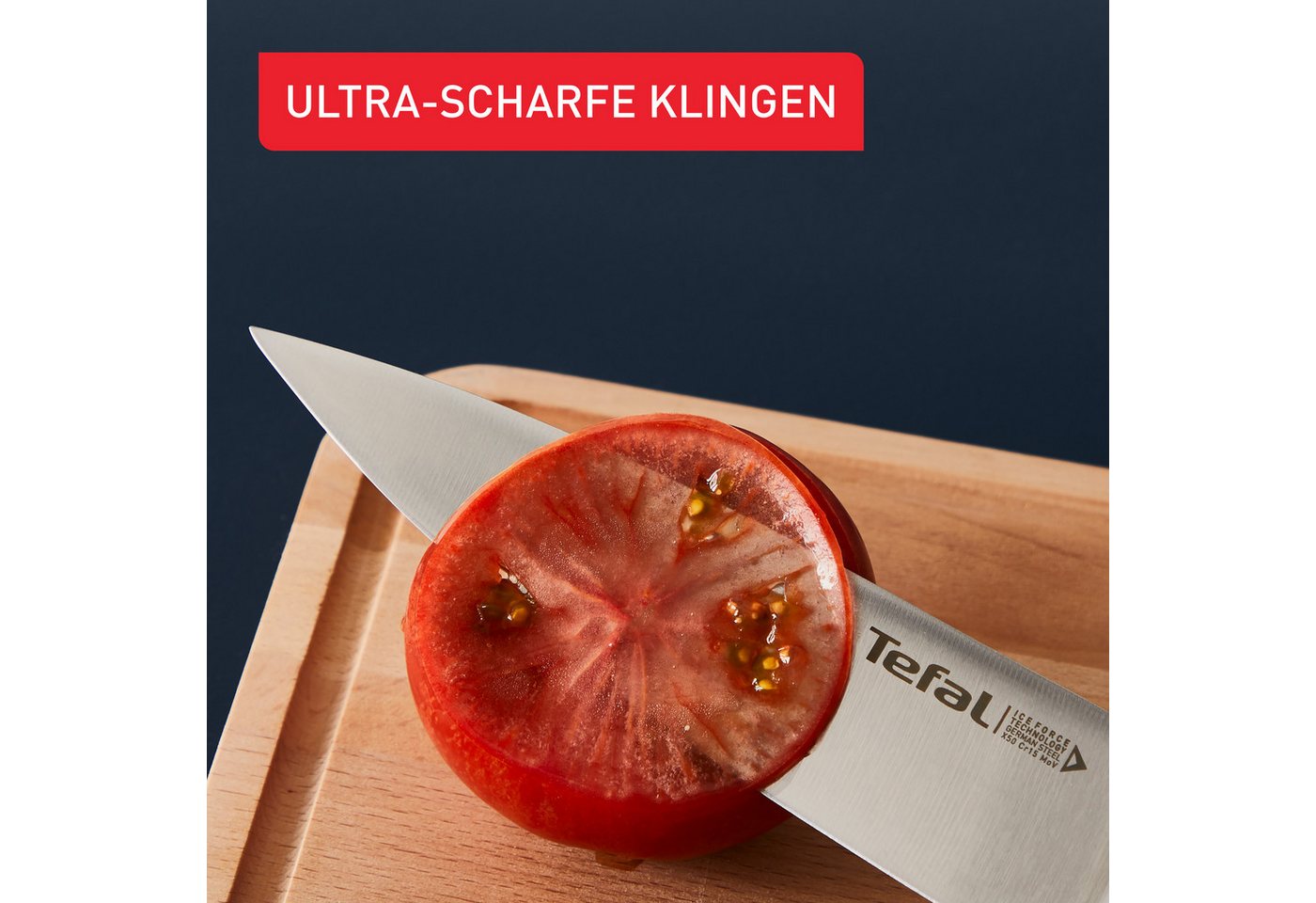 Tefal Messer-Set Ice Force (Set, 3-tlg), 3-tlg. Set, Eishärtungstechnologie, Klinge aus deutschem Edelstahl – Bild 5 von 5