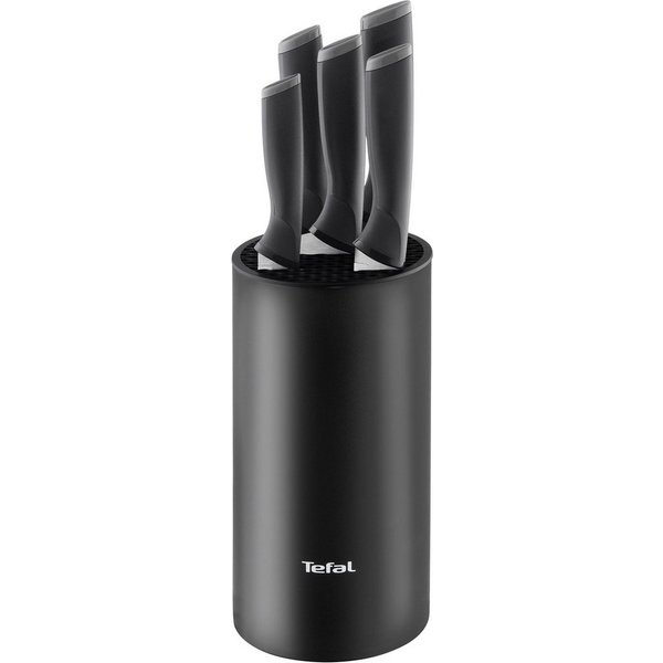 Tefal Messerblock Comfort (6tlg), Universeller Messerblock, Edelstahl Klingen, ergonomischer Griff