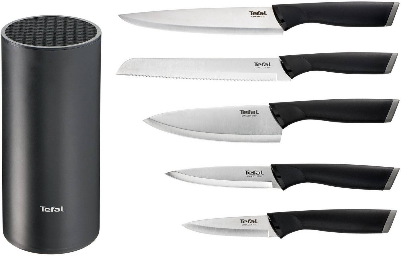 Tefal Messerblock Comfort (6tlg), Universeller Messerblock, Edelstahl Klingen, ergonomischer Griff – Bild 2 von 5