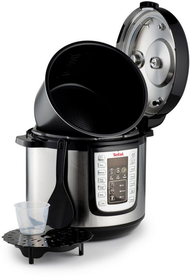 Tefal Multikocher Fast & Delicious inkl. Reislöffel, Untersetzer, Messbecher & Rezepten, 1200 W, 6 l Schüssel, Schnellkochtopf/ Heißluftfritteuse, 25 automatisc – Bild 2 von 5