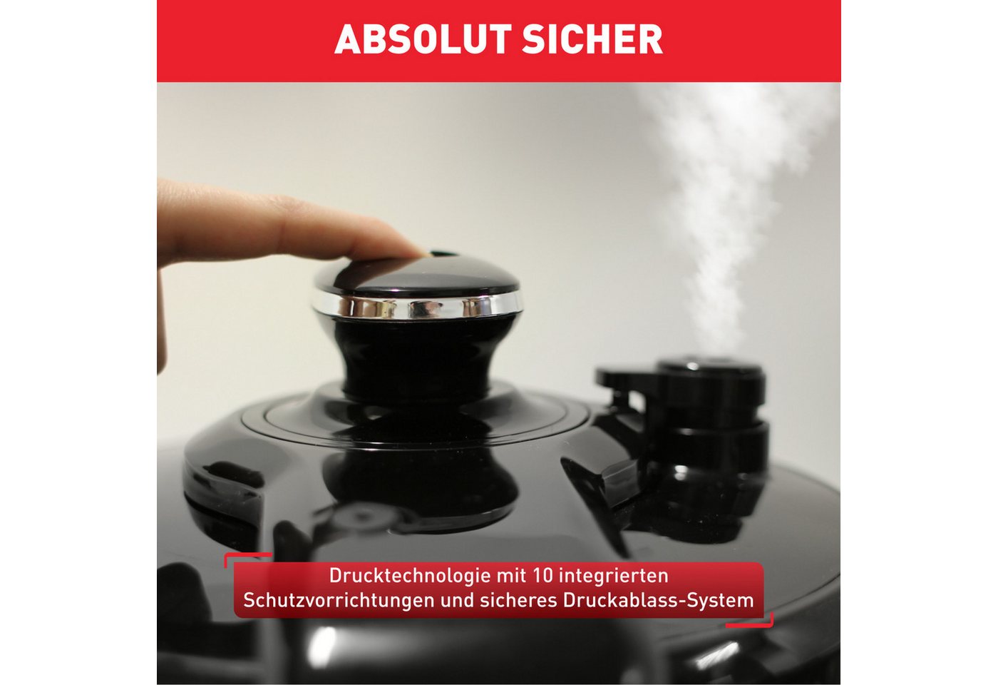 Tefal Multikocher Fast & Delicious inkl. Reislöffel, Untersetzer, Messbecher & Rezepten, 1200 W, 6 l Schüssel, Schnellkochtopf/ Heißluftfritteuse, 25 automatisc – Bild 5 von 5