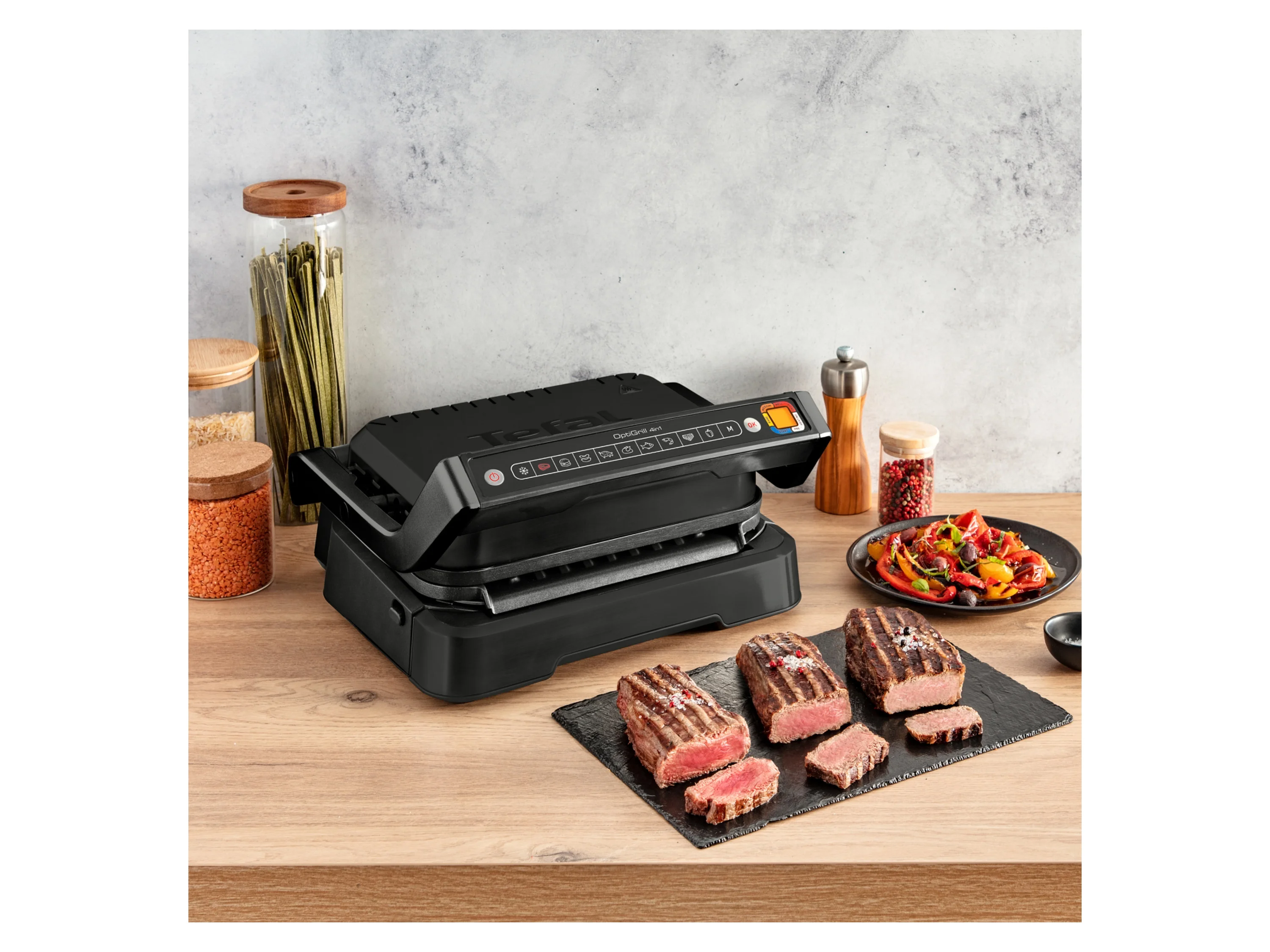 TEFAL OptiGrill 4in1 GC7748, Kon takt grill schwarz – Bild 2 von 4