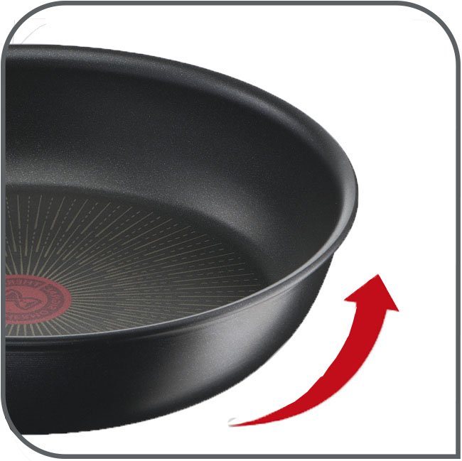 Tefal Pfannen-Set Black Stone, Aluminium (Set, 2-tlg., 1x Bratpfanne Ø 24 cm, 1x Bratpfanne Ø 28 cm, Höhe 5 cm), Aluminium, Mineralia Antihaft, Thermo-Signal, a – Bild 4 von 5
