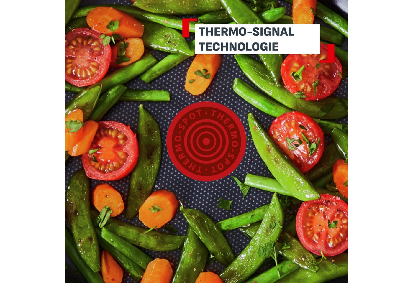 Tefal Pfannen-Set Duetto+, langlebige Antihaftversiegelung, Thermo-Signal, Edelstahl (Set, 3-tlg., 3x Bratpfannen Ø 20/24/28 cm), Edelstahl-Griff, Induktionspfa – Bild 2 von 5