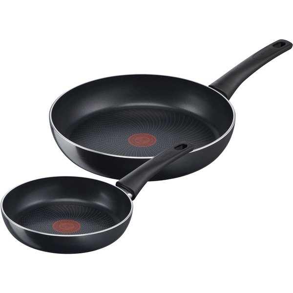 Tefal Pfannen-Set Generous Cook, Aluminium (Set, 2-tlg., je 1 Pfanne Ø 20/28 cm, H: 4,5/5 cm), Antihaftversiegelung, Thermo-Signal, tief, alle Herdarten, Indukt