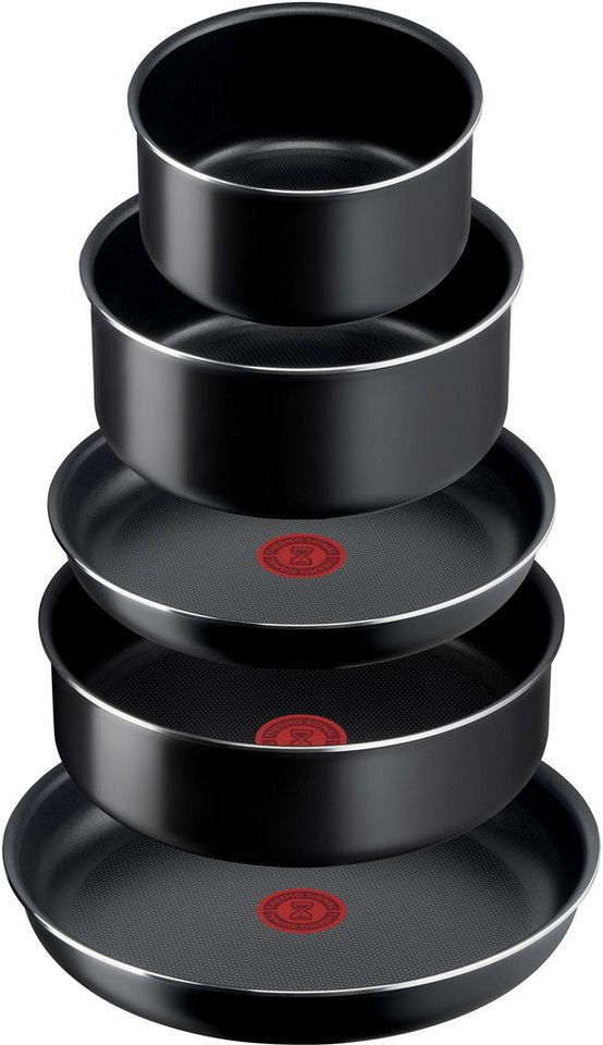 Tefal Pfannen-Set Ingenio Easy Cook & Clean On, Aluminium (Set, 10-tlg), abnehmbarer Griff, Antihaftversiegelung, Thermo-Signal, made in France – Bild 3 von 5