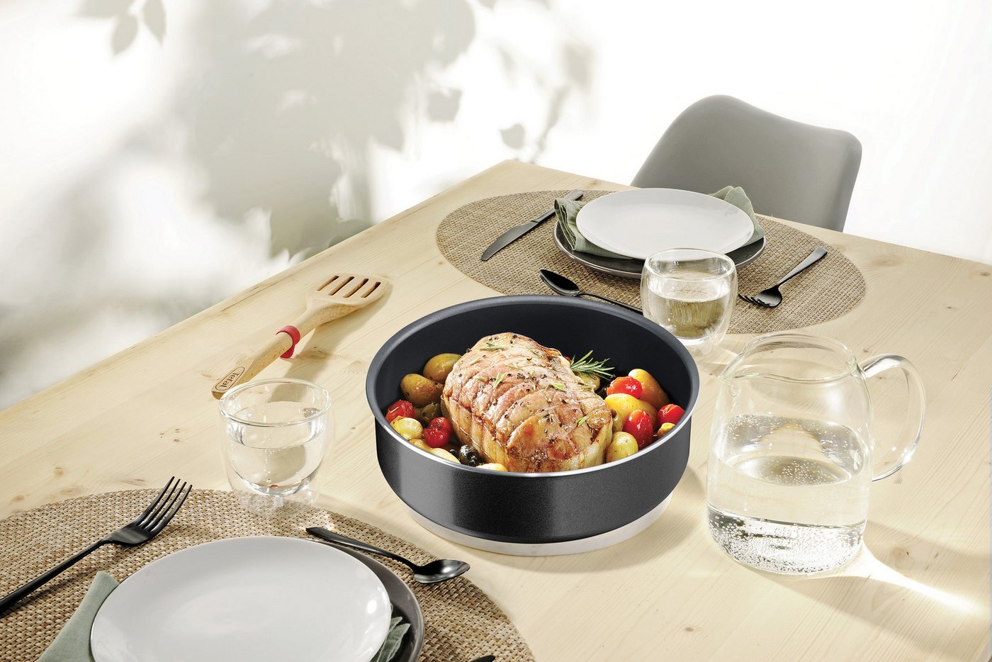 Tefal Pfannen-Set Ingenio Easy Cook & Clean On, Aluminium (Set, 10-tlg), abnehmbarer Griff, Antihaftversiegelung, Thermo-Signal, made in France – Bild 5 von 5