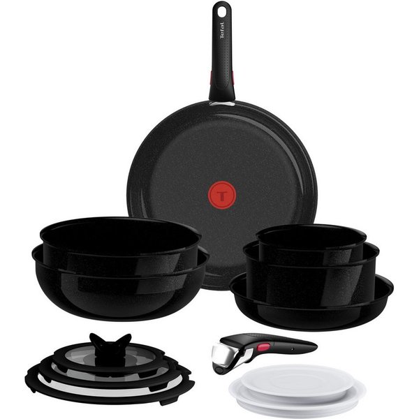 Tefal Pfannen-Set Ingenio Excellence Keramik, Aluminium (Set, 13-tlg), abnehmbarer Ingenio-Griff, Thermo-Signal, stapelbar, Induktion