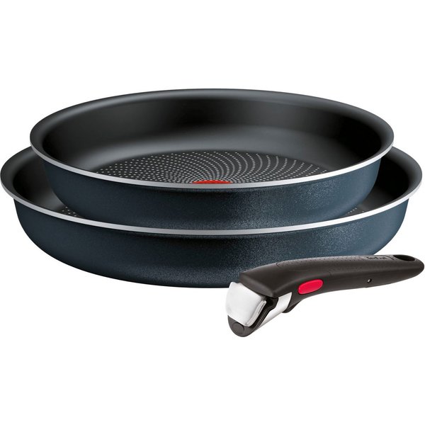 Tefal Pfannen-Set Ingenio So'Light, Pfannenset abnehmbarer Griff, Light Tech Technologie, Aluminium (Set, 3-tlg., 2x Pfannen Ø 24/28 cm, 1x abnehmbarer Griff, M