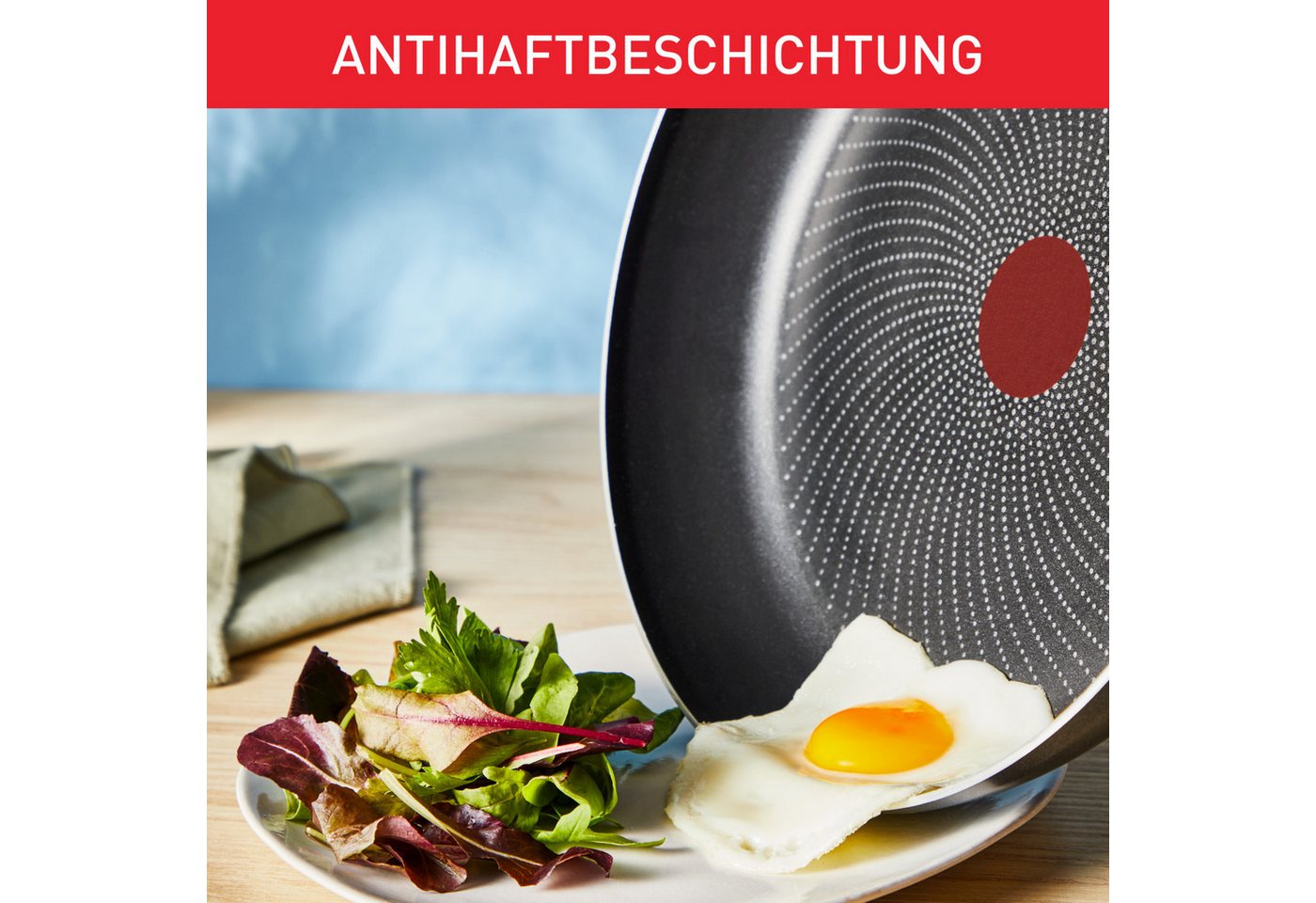 Tefal Pfannen-Set Ingenio So'Light, Pfannenset abnehmbarer Griff, Light Tech Technologie, Aluminium (Set, 3-tlg., 2x Pfannen Ø 24/28 cm, 1x abnehmbarer Griff, M – Bild 4 von 5