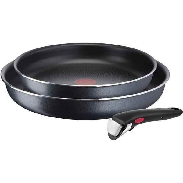 Tefal Pfannen-Set Ingenio XL Force, Pfannenset abnehmbarer Griff, Antihaftversiegelung, Aluminium (Set, 3-tlg., 2x Pfannen Ø 24/28 cm, 1x abnehmbarer Griff, Mad
