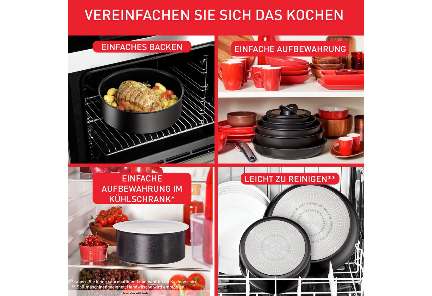 Tefal Pfannen-Set Ingenio XL Force, Pfannenset abnehmbarer Griff, Antihaftversiegelung, Aluminium (Set, 3-tlg., 2x Pfannen Ø 24/28 cm, 1x abnehmbarer Griff, Mad – Bild 3 von 5