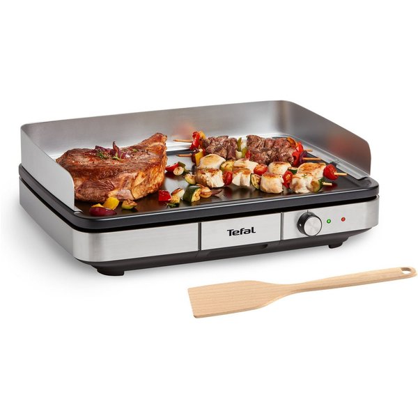 Tefal Tischgrill CB690D Maxi Plancha XXL, 2300 W, antihaftbeschichtet, inkl. abnehmbarem Windschutz + Holzspatel