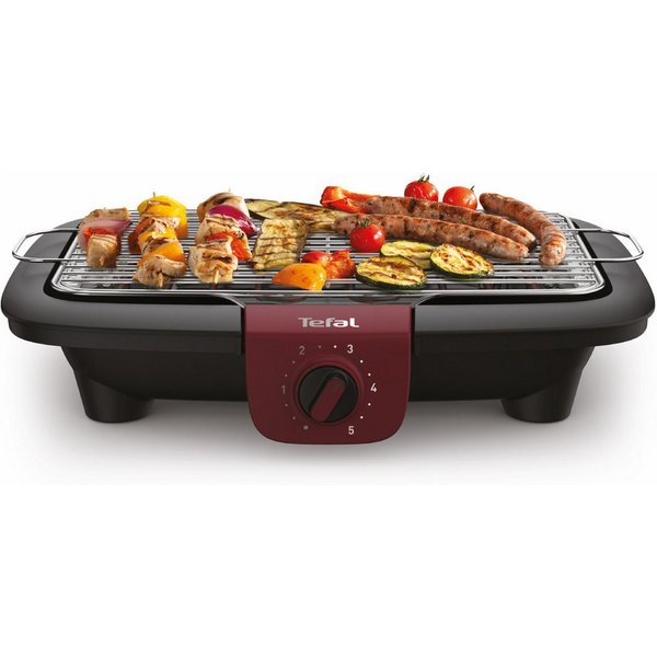 Tefal Tischgrill Easygrill Adjust, wasserbefüllbare Tropfschale gegen Rauch und Gerüche, 2300 W, spülmaschinengeeigneter Rost und Tropfschale, platzsparend, BG9