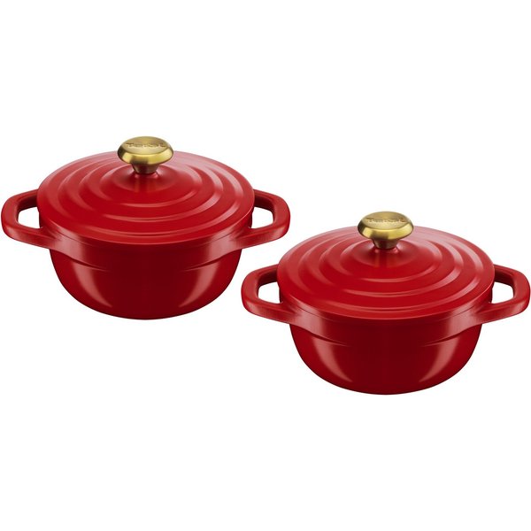 Tefal Topf-Set Air, Aluminiumguss (Set, 4-tlg), 2-tlg., 11 cm, Keramikversiegelung, Kondensationsdeckel, backofenfest