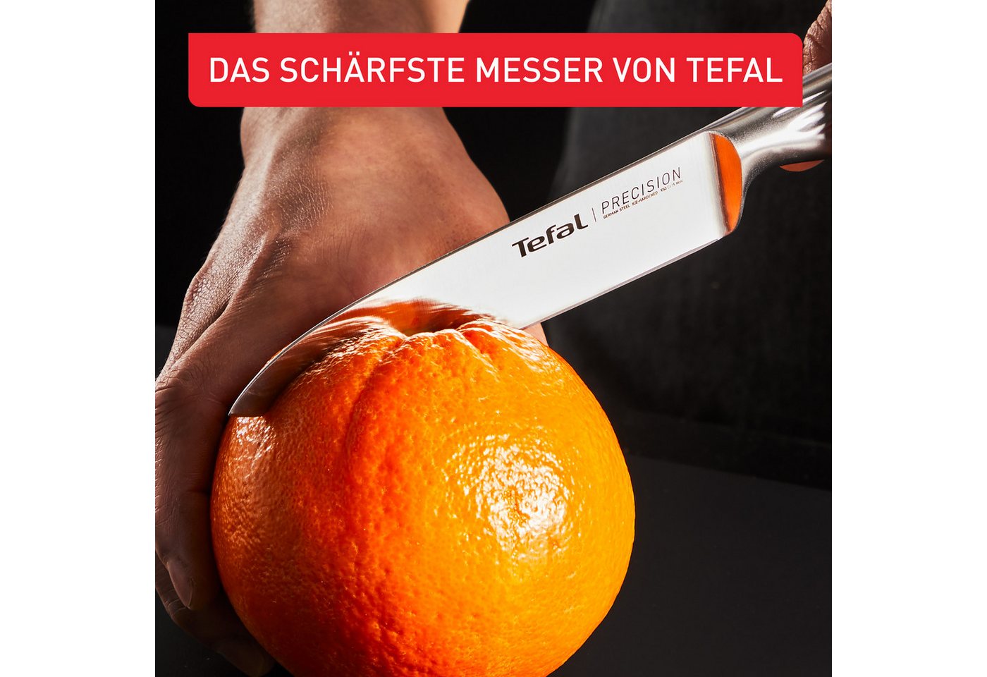 Tefal Universalküchenmesser Precision, 12 cm, 22°-Klingenwinkel, Eishärtungstechnologie, Wellenmuster – Bild 4 von 5